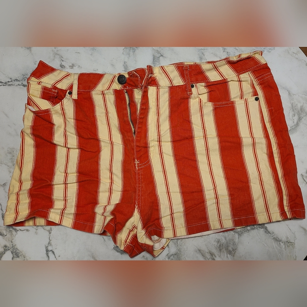 Red and white striped shorts